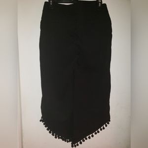 Slim Factor by Investments Wide Waistband Tapered Ruffle HemCropped Flare Pants